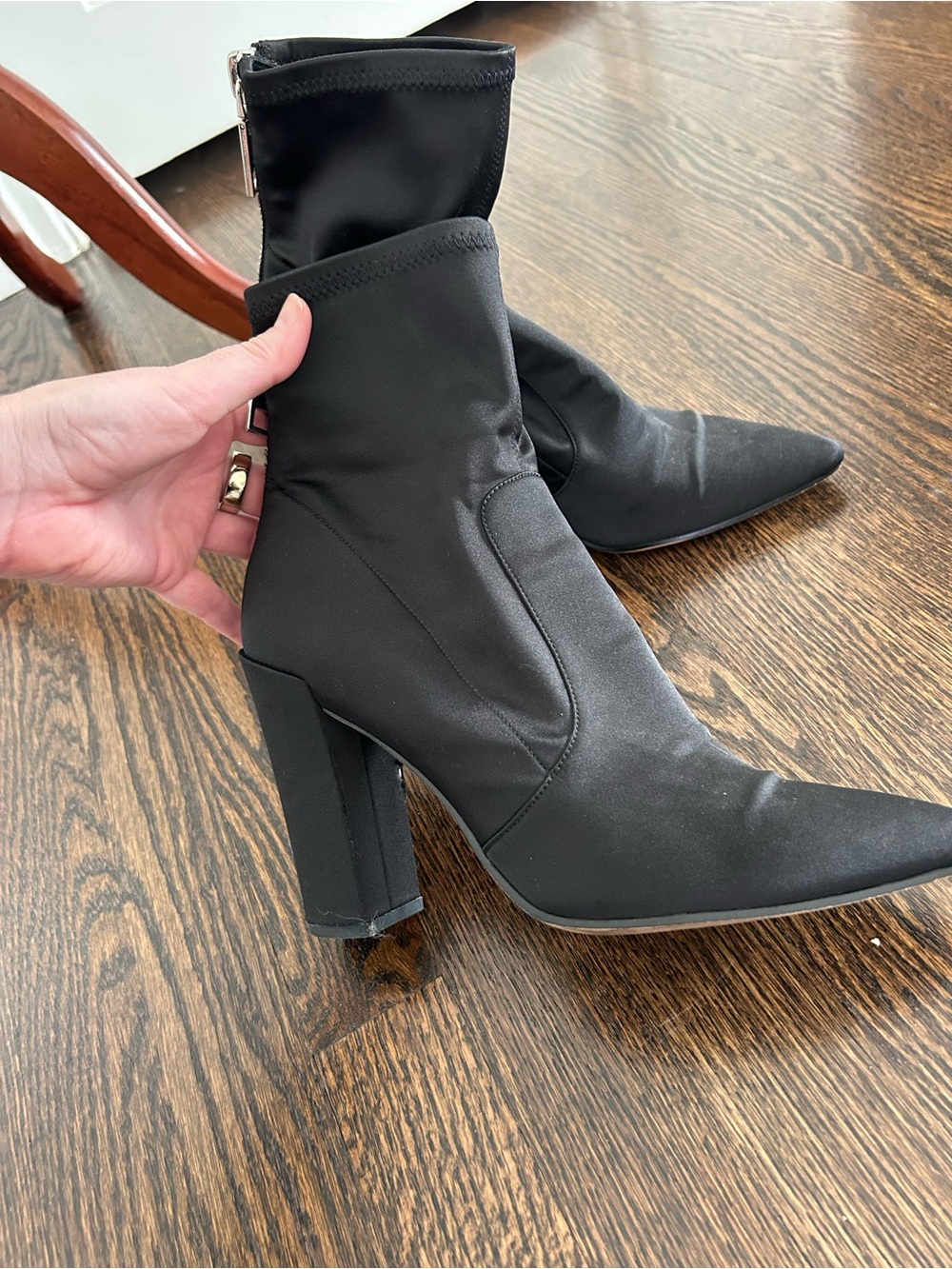 Dolce Vita Black Pointed Toe Block Heel Ankle Boots